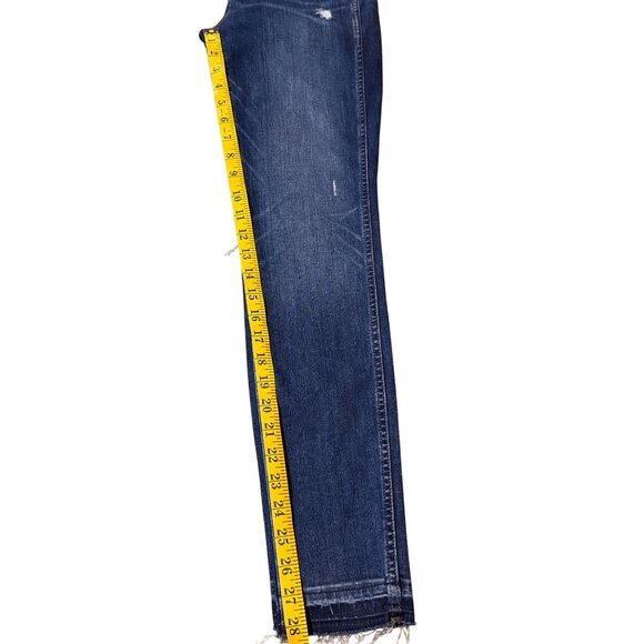 Madewell Womens 10" High-Rise Skinny Jeans Size 26 Dark Wash Distressed Denim Bu - Picture 12 of 15